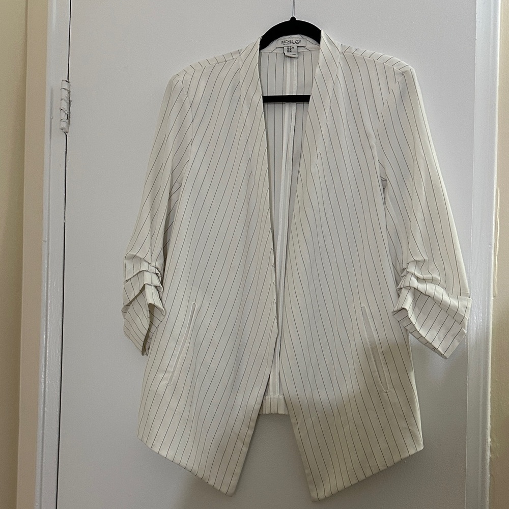 RACHEL Rachel Roy Cream Pinstripe Blazer